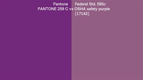 Pantone 259 C vs Federal Std. 595c OSHA safety purple (17142) side by ...