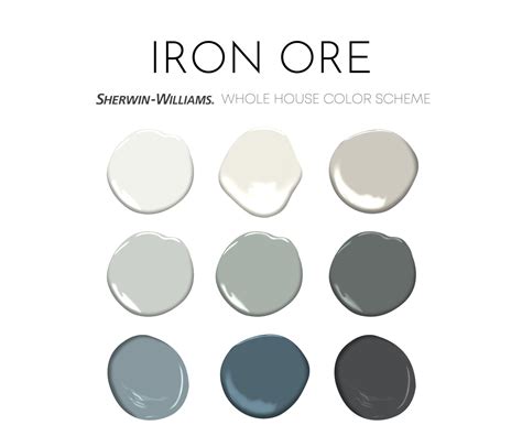 Iron Ore Sherwin Williams Paint Palette, Modern Neutral Interior Paint ...