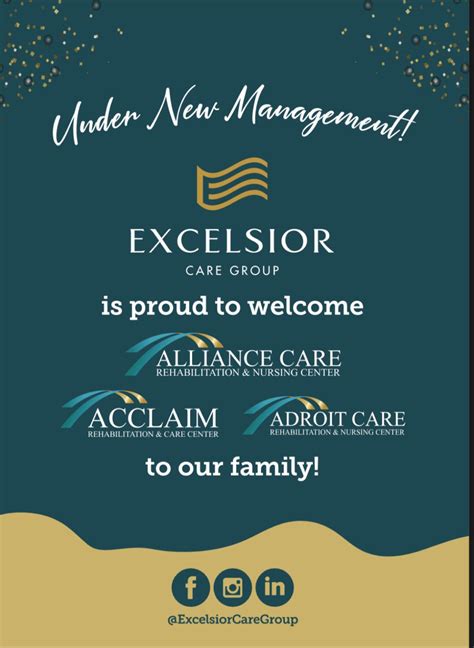 Excelsior Care Group would like to Welcome the following facilities to ...