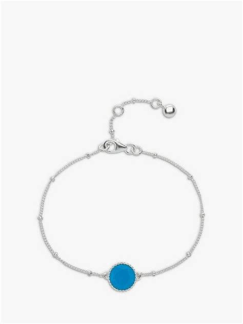 Auree Barcelona Personalised Birthstone Sterling Silver Beaded Chain ...