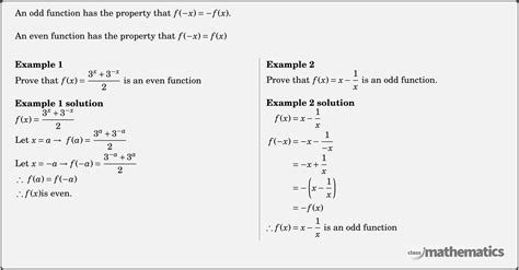 Even and Odd Functions - Maths Advanced - Year 11 - NSW