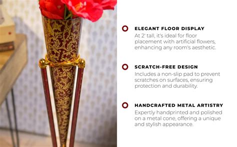 Buy GROOVE AND GRAINS Set of 2 Metal Round Flower Vase for Home Decor ...