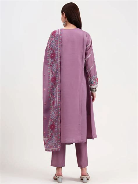 Roman Silk Lavender Kurta Dupatta Pant Setset – Yufta Store