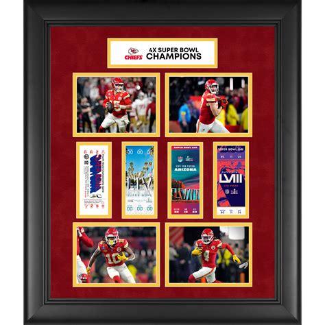 Kansas City Chiefs Four-Time Super Bowl Champions Framed 20" x 24" 4 ...