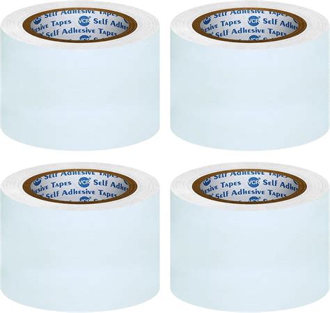 VCR White Duct Tape - 18 Meters in Length 72mm / 3" Width - 4 Rolls Per ...