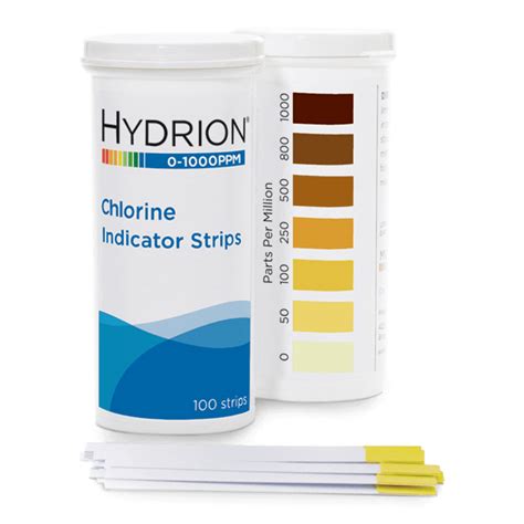 Hydrion Chlorine 0-1000 ppm Test Kit - Chlorine Test Strips