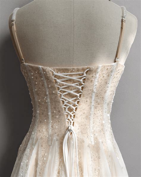 Elegant White and Champagne Strapless Short Wedding Party Dress - Tull – WonderlandByLilian