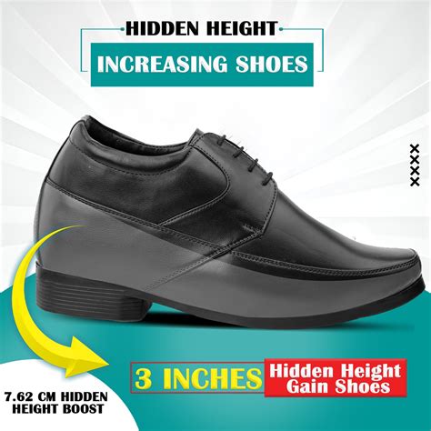 BXXY's 3 inch Hidden Height Increasing Lace-Up Formal Shoes for Men ...