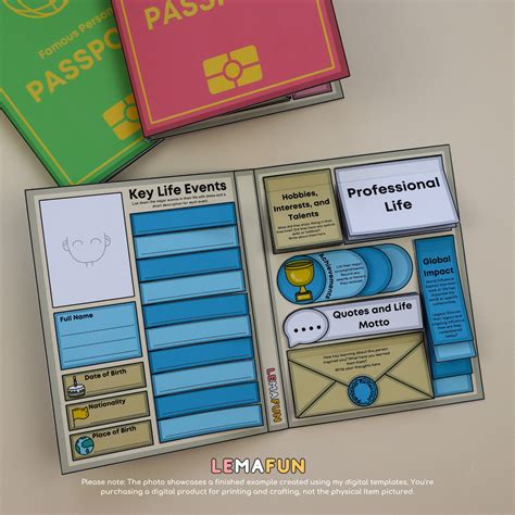 Buy Printable Biography Lapbook Template for Kids 9-12 Years Digital ...