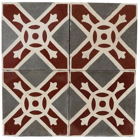 Reclaimed Encaustic Floor Tiles with Pattern For Sale at 1stDibs