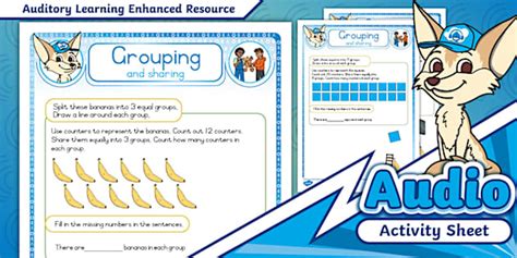 Grade 1 Maths - Sharing and Grouping Worksheet 7