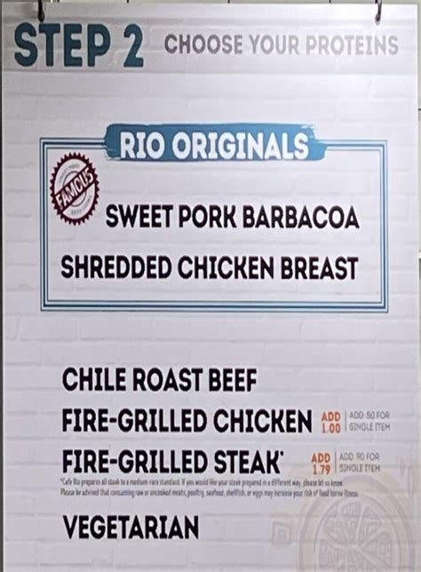 Cafe Rio menu - SLC menu