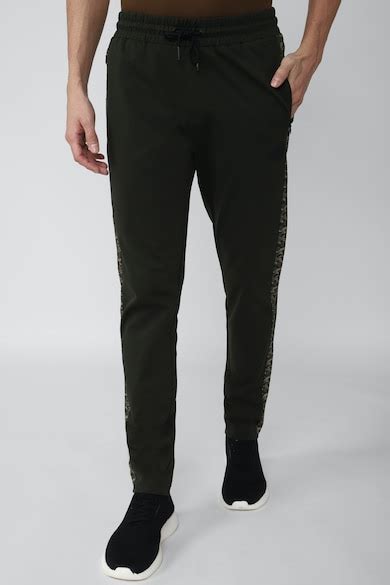 Buy Men Olive Print Active Fit Casual Track Pants Online - 721893 | Van ...