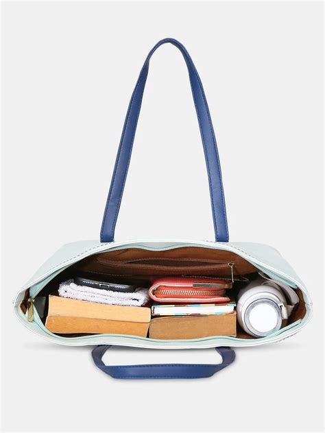 Buy Caprese Salvo Tote Medium Lt. Blue @ Rs.599 | Caprese Bags