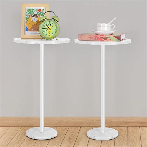 Amazon.com: smusei Small Drink Table for Small Spaces Round End Table ...