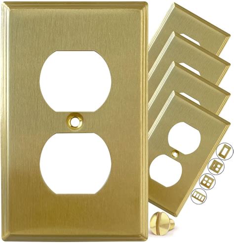 Rio Salto BRASS Metal Gold Outlet Cover Duplex 1-Gang Light Switch ...