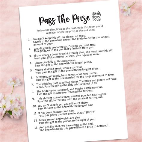Pass the gift game pass the prize game left right bridal shower game ...