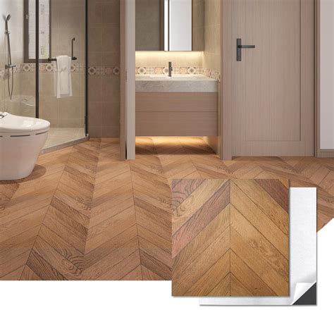 Art3d 30-Pack Herringbone Peel and Stick Vinyl Floor Tiles, 12" x 12 ...