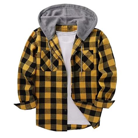 Chiccall Flannel Hoodie Shirts for Men Fall Fashion 2025 Plaid Long ...