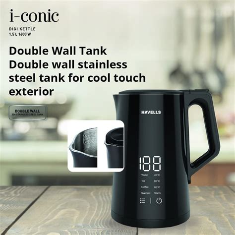 SmartQuick | Havells I-Conic 1.5 Litre Digi Kettle with double wall and ...