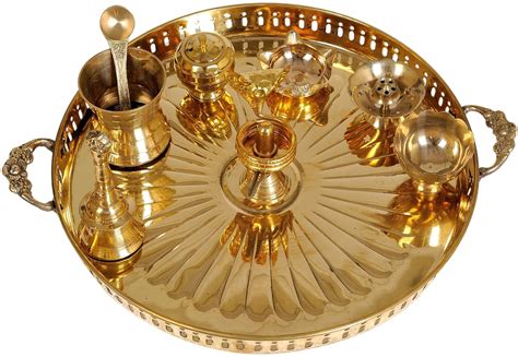 Buy Exotic India Puja Thali for Worship of Shiva Linga - Brass Statue ...