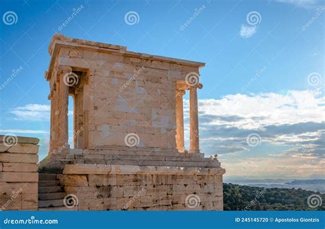 The Temple of Athena Nike, on the Acropolis of Athens, Greece Stock ...