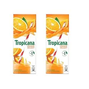 Tropicana Orange Delight Tetra Fruit Juice, 200ml PACK OF 2 UNIQUE ...