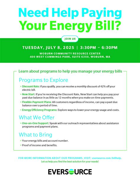 Need help paying your energy bill? Eversource bill review office hours ...