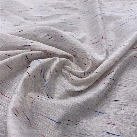 Premium White Chanderi Multi Slub Fabric Fabric for Designers | FabCouture