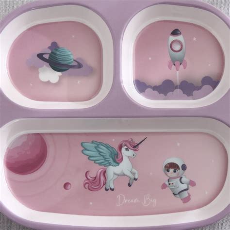 Buy Slate Kids Space Melamine Partitioned Plate - 24.5x21.5cm from Home ...