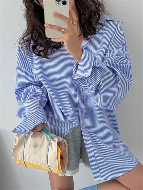 Comfortable Oversized Striped Shirt | Savana | Bestsellers