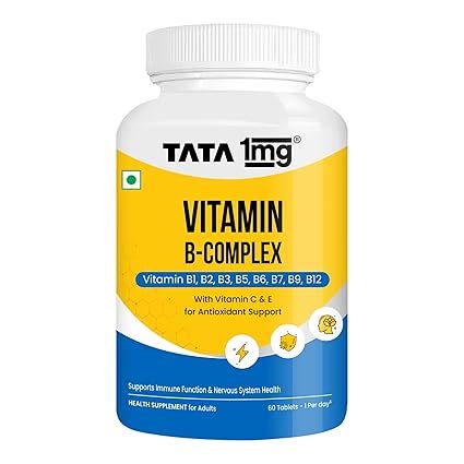 Tata 1mg Vitamin B Complex Capsules with 100% RDA for B1,B2,B3,B5,B6 ...