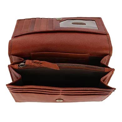 Paul & Taylor Women's Leather Organizer Crossbody Bag