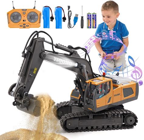 Daioller Remote Control Excavator Toys for Kids,Rechargeable RC ...