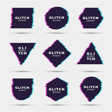 Glitch geometrische Formen gesetzt | Kostenlose Vektor