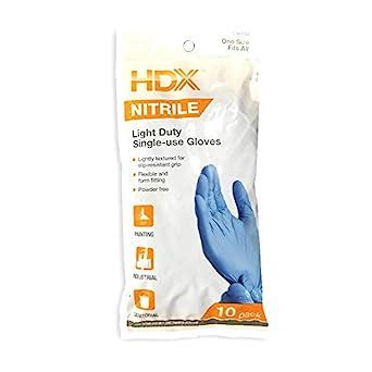 HDX Nitrile Disposable Gloves 10 Pack One Size Fits All : Amazon.in ...
