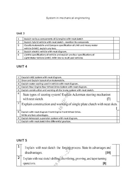 System in mechanical enginnering - mention its componets 3 Classify ...