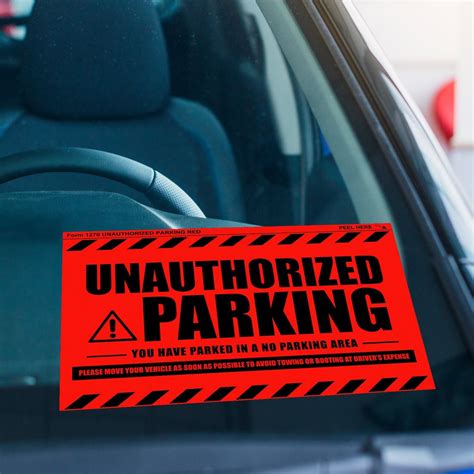 100Pcs Parking Violation Stickers -Hard-to-Remove Tow Warning for Cars ...