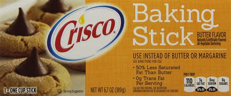 Crisco Baking Stick Butter Flavor Shortening 6.7 oz (Pack of 12) - All ...