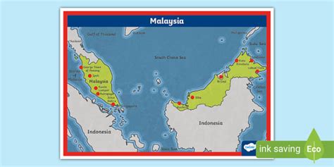 Map of Malaysia - Twinkl - KS2 - Geography (teacher made)