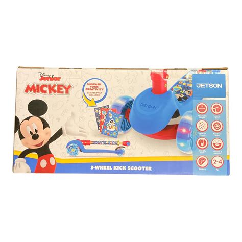 Jetson Light Up Height-Adjustable Easy-Fold 3-Wheel Kick Scooter (Mickey Mouse) - Walmart.com