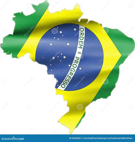 Brazil Flag on Map stock illustration. Illustration of republic - 6205268