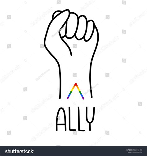 Ally Rainbow Symbol Tattoo On Wrist Stock Vector (Royalty Free ...