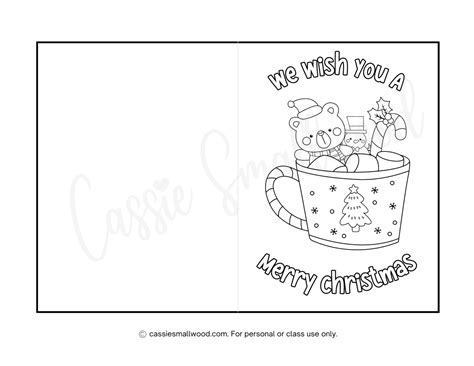 Cute Christmas Cards To Color Cassie Smallwood