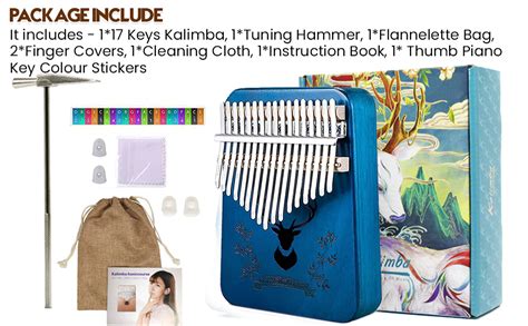 ELEPHANTBOAT® Blue Deer Kalimba, Mbira Thumb Piano Kalimba Musical ...
