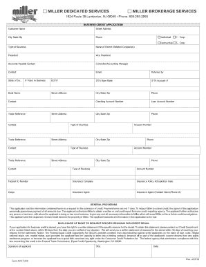Fillable Online Credit Application Form Acct-22C - MDS-MBS Fax Email ...