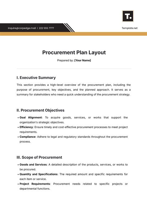 Image result for Procurement Plan Template