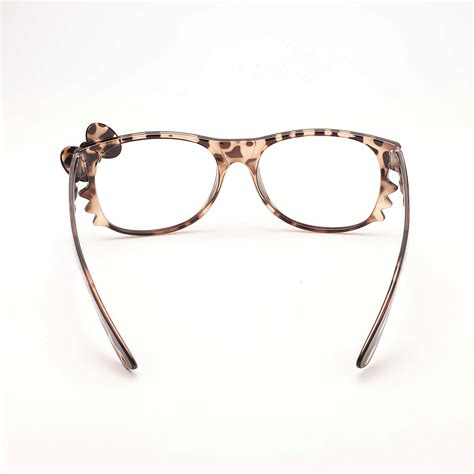 Kitty Bow Glasses Frame Leopard Print Eyeglasses For Women Cute ...