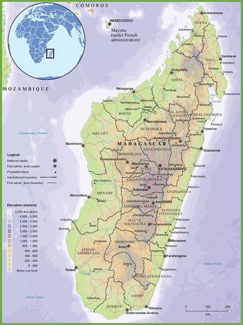 Madagascar Physical Map