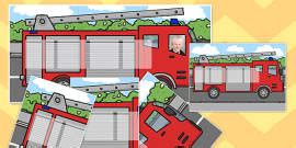 KS1 Fire Engine Themed Individual Visual Timetable Pack - fire engine